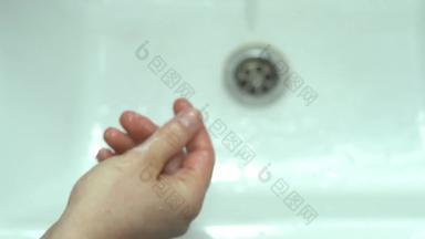 手洗肥皂特写镜头背景水槽